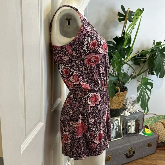 American Eagle, outfitters size, small romper, floral, print, mauve, pur… - Picture 4 of 13